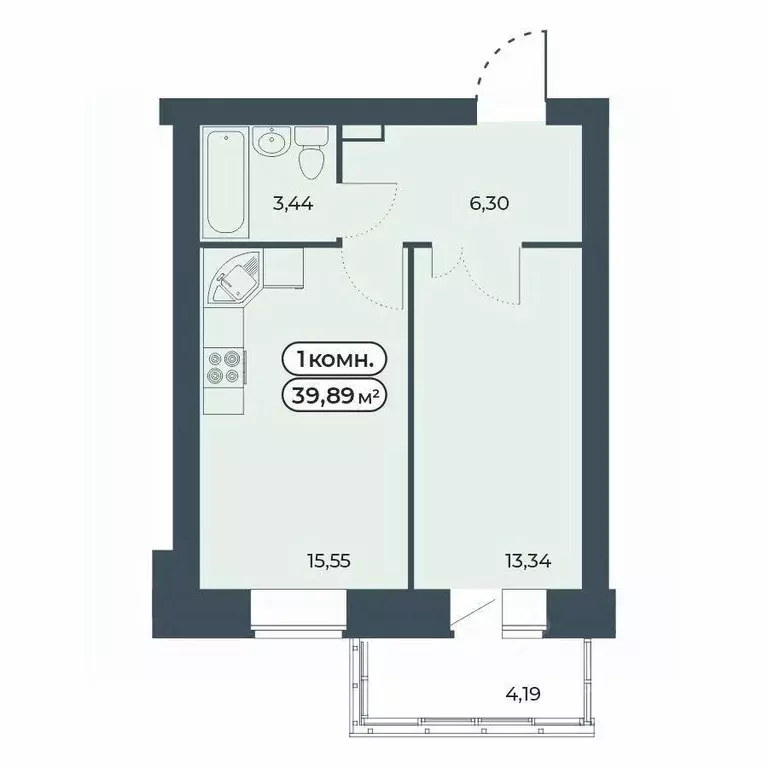 1-к кв. Красноярский край, Красноярск ул. Светлова, 25/1 (39.89 м) - Фото 1