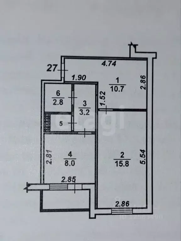 1-к кв. Воронежская область, Воронеж ул. Ломоносова, 114/44 (41.5 м) - Фото 1