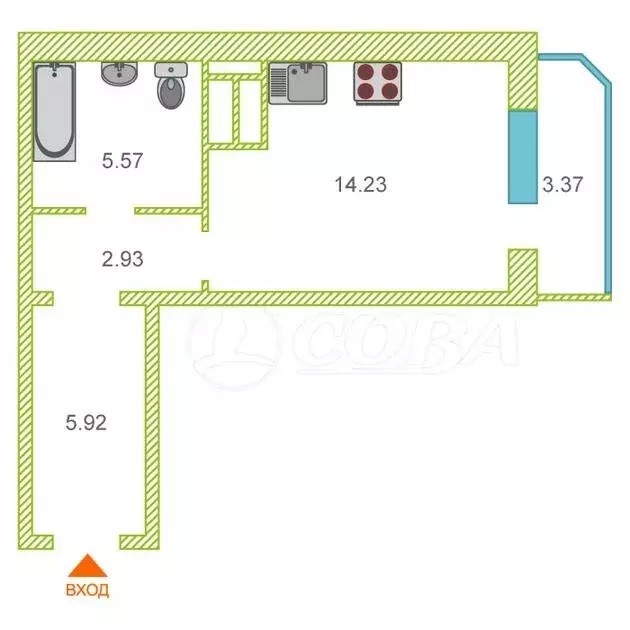 Квартира-студия: деревня Патрушева, улица Александра Пушкина, 3к1 ... - Фото 1