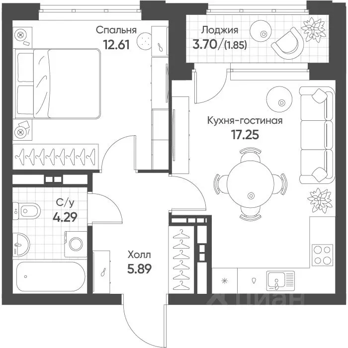 1-к кв. Свердловская область, Екатеринбург бул. Вдохновения, 4 (41.9 ... - Фото 1