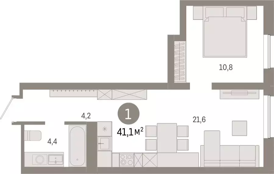 1-комнатная квартира: Екатеринбург, переулок Ритслянда, 15 (41.05 м) - Фото 0