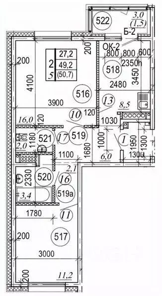 2-к кв. Камчатский край, Елизовский муниципальный округ, пос. ... - Фото 1