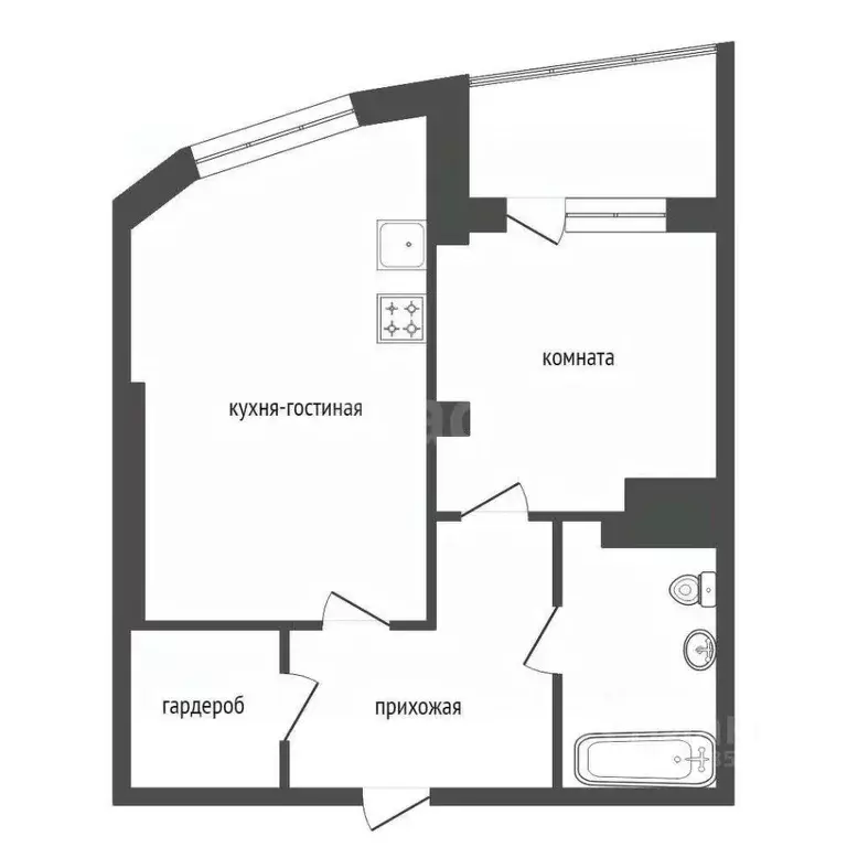 2-к кв. Красноярский край, Красноярск ул. Авиаторов, 42 (53.9 м) - Фото 1
