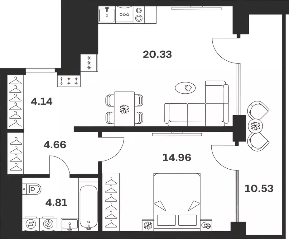 1-к кв. Тульская область, Тула ул. Болотникова, 4 (59.43 м) - Фото 1