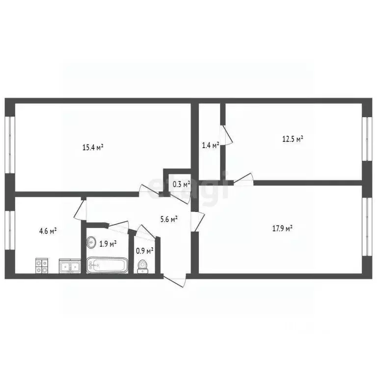 3-к кв. Ростовская область, Зерноград ул. Мира, 3 (60.5 м) - Фото 2