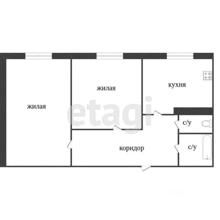 2-к кв. Ханты-Мансийский АО, Сургут просп. Ленина, 51 (45.0 м) - Фото 2