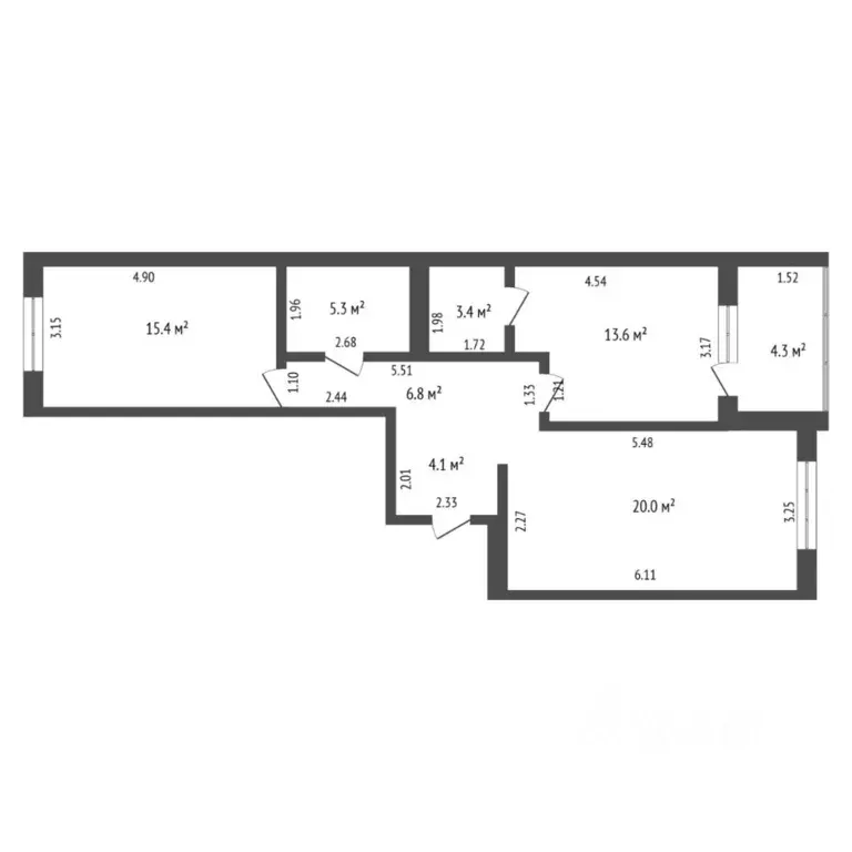 2-к кв. Тюменская область, Тюмень ул. Братьев Бондаревых, 5 (72.9 м) - Фото 2