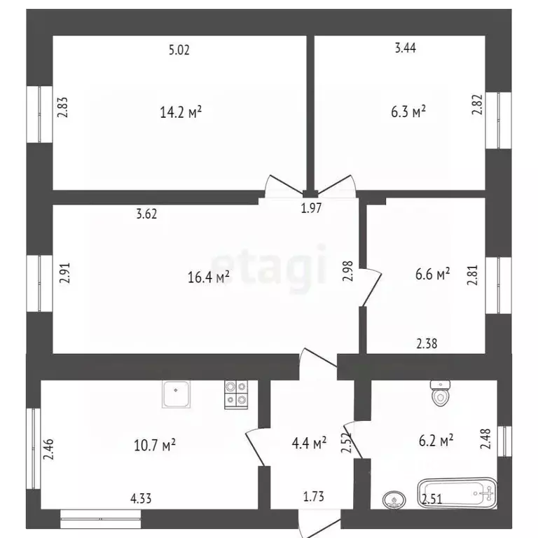 Дом в Крым, Сакский район, Крайненское с/пос, с. Трудовое ул. ... - Фото 2