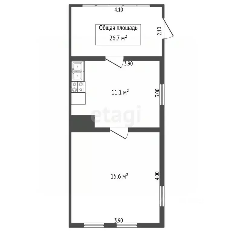 Дом в Кемеровская область, Мыски Аккольская ул., 17 (27 м) - Фото 2