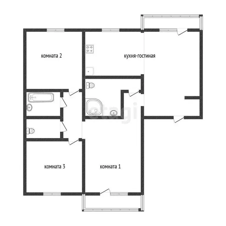 3-комнатная квартира: Златоуст, Олимпийская улица, 2А (85.1 м) - Фото 1