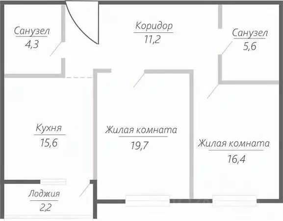 2-к кв. Самарская область, Тольятти ул. Фрунзе, 2В (75.0 м) - Фото 0