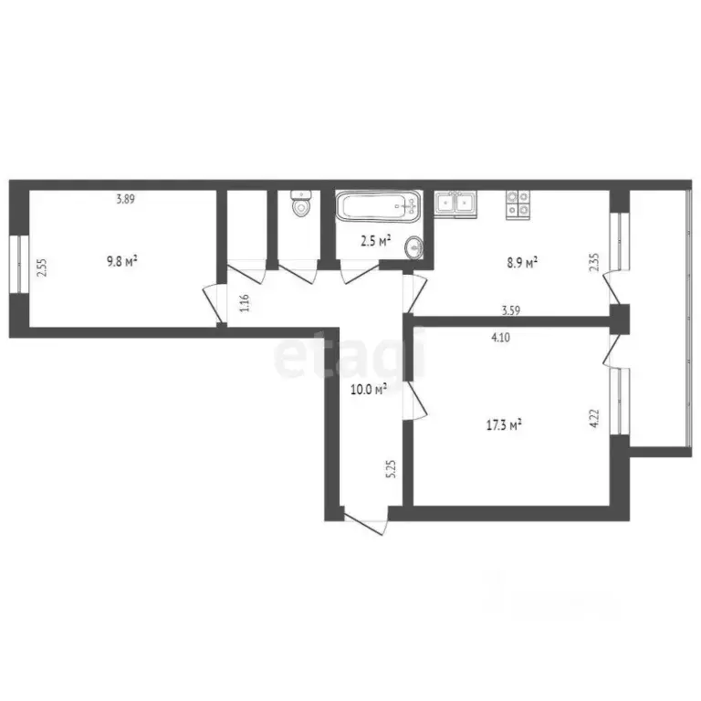 2-к кв. Крым, Красноперекопск туп. Зеленый (53.0 м) - Фото 0