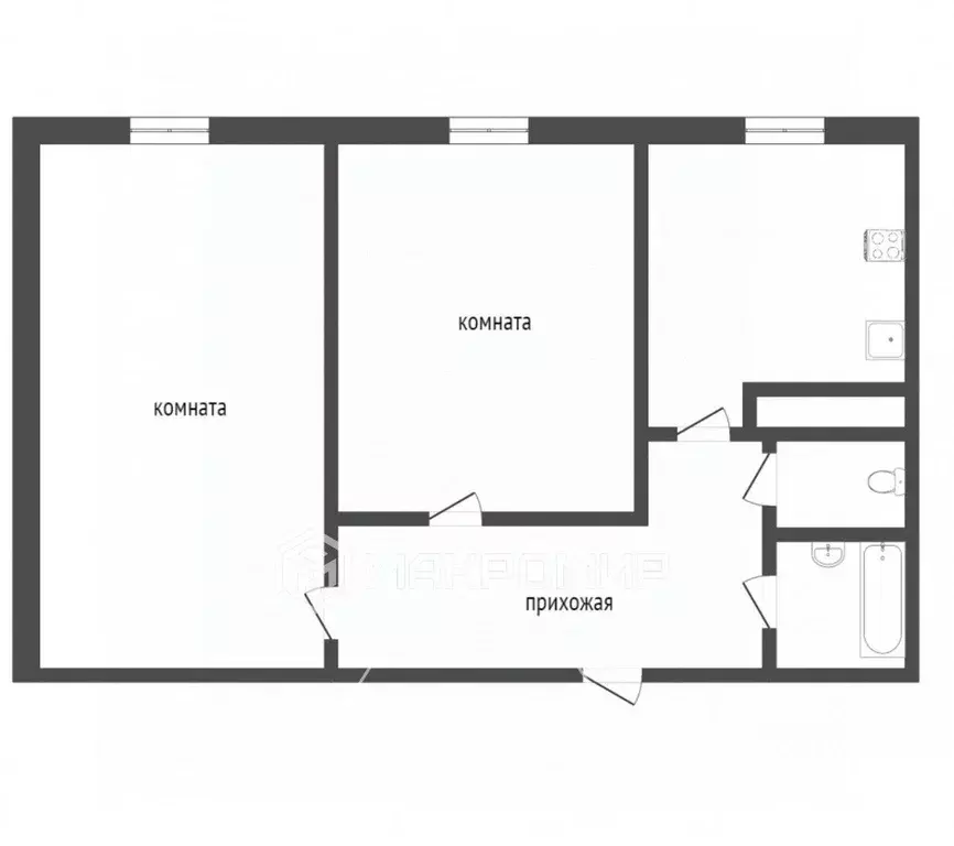 2-к кв. Ханты-Мансийский АО, Сургут ул. Маяковского, 28 (45.0 м) - Фото 2