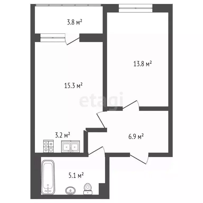1-к кв. Ростовская область, Батайск ул. Половинко, 280/7к2 (47.0 м) - Фото 2
