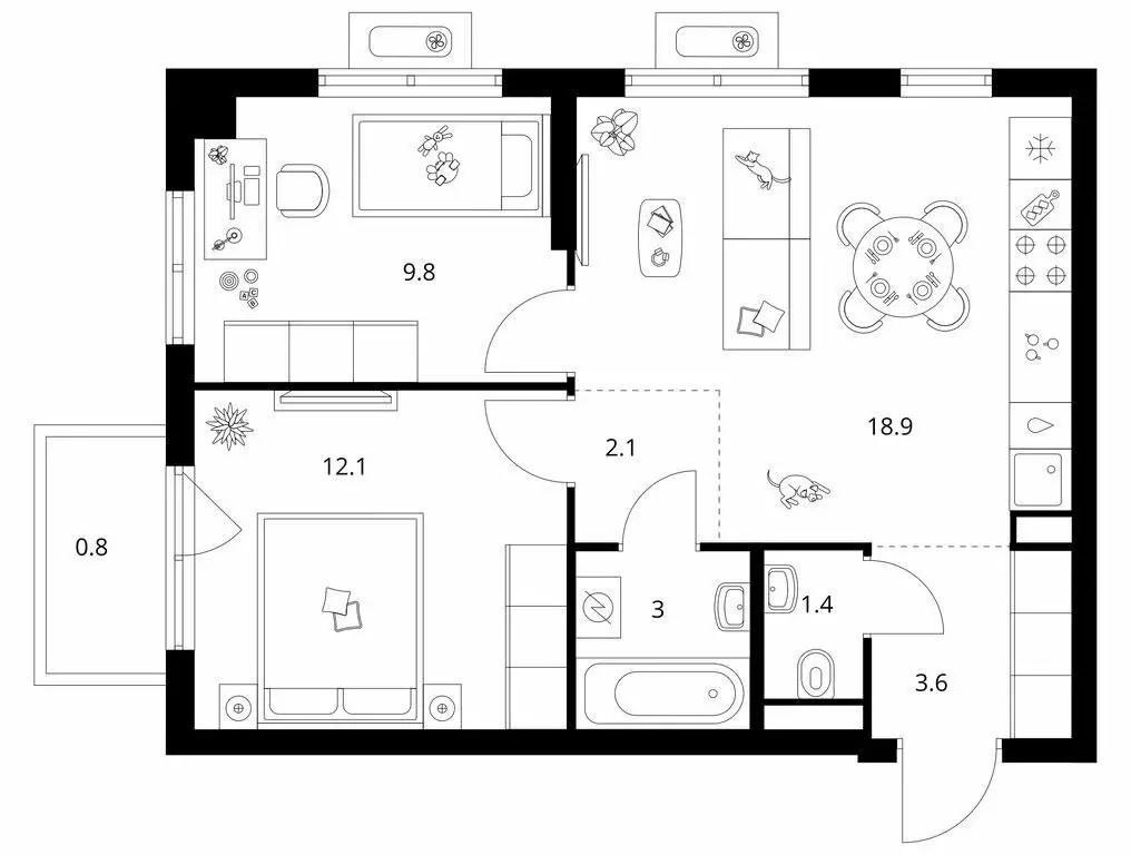 2-комнатная квартира: городской посёлок Янино-1, жилой комплекс ... - Фото 1