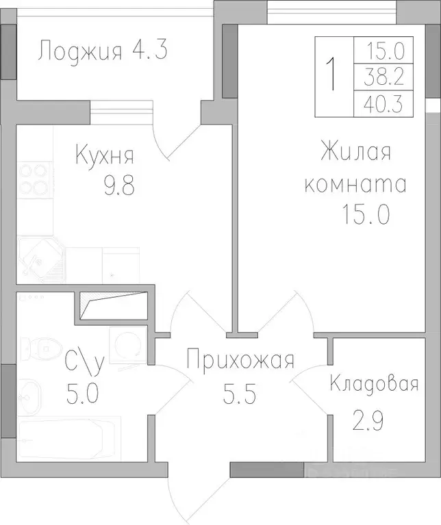1-к кв. Липецкая область, Липецк Поколение жилой комплекс (41.0 м) - Фото 0