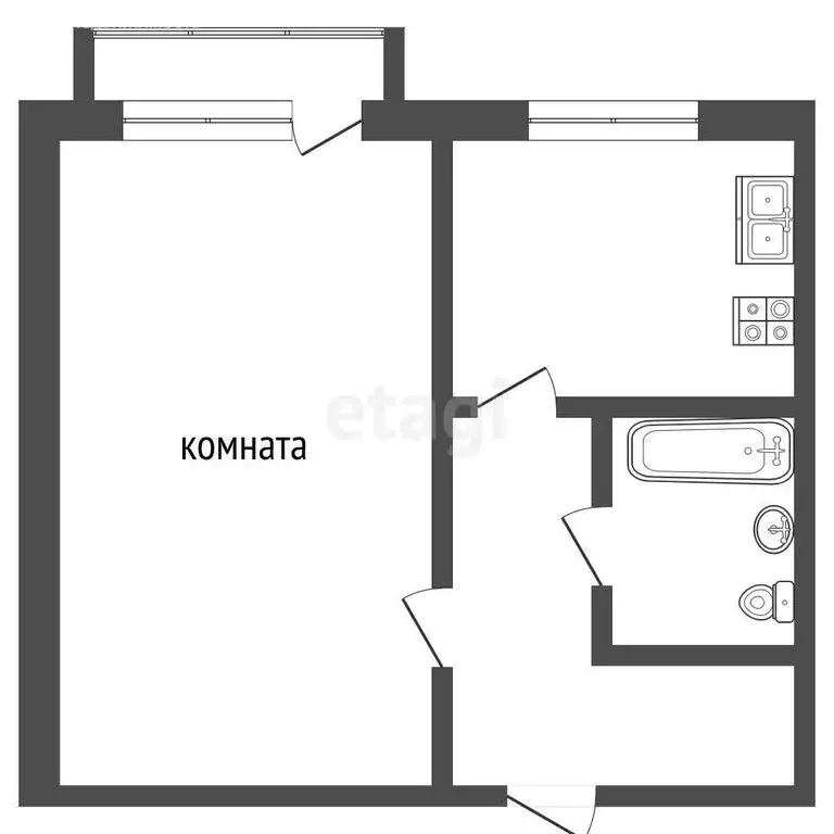 1-комнатная квартира: Заводоуковск, улица Щорса, 20 (30.1 м) - Фото 1