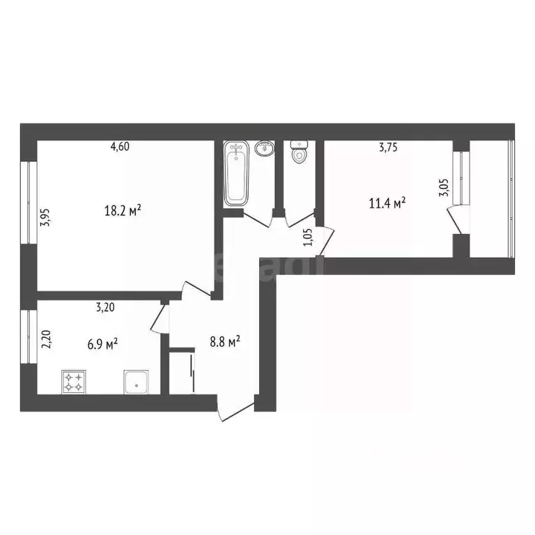 2-к кв. Амурская область, Благовещенск 2-й мкр, ул. Кантемирова, 6 ... - Фото 1