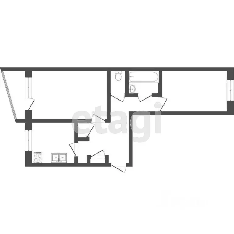 2-к кв. Ямало-Ненецкий АО, Надым ул. Зверева, 27 (52.4 м) - Фото 0