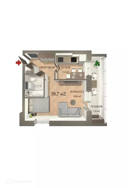 Продаётся 1-к квартира, 36 м - Фото 0