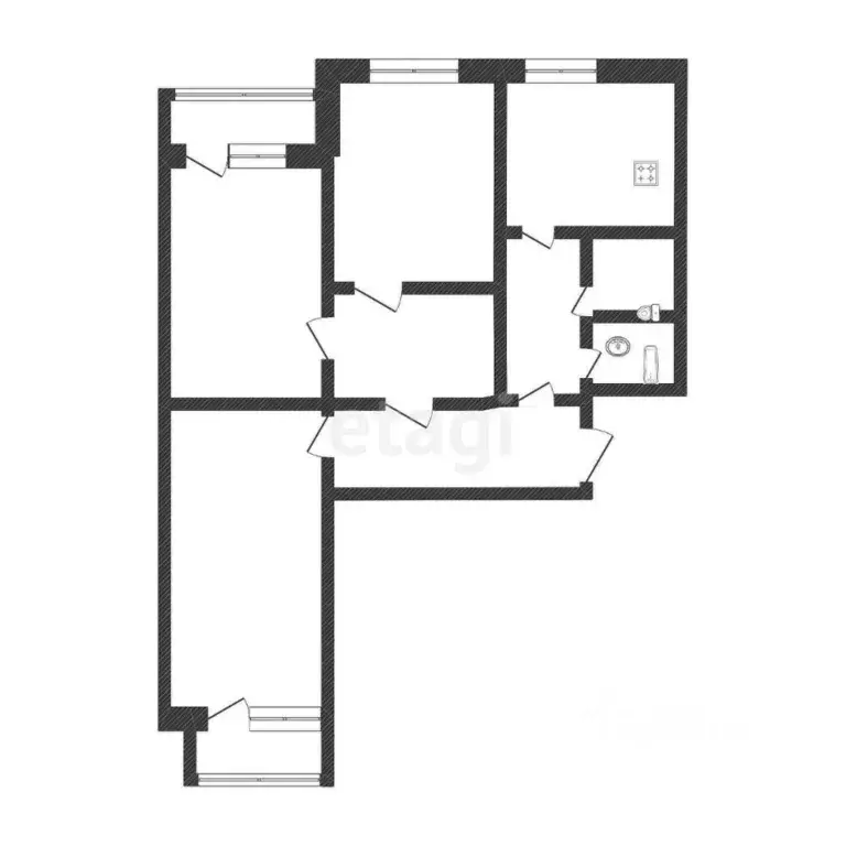 3-к кв. Белгородская область, Белгород ул. Буденного, 15 (71.4 м) - Фото 2