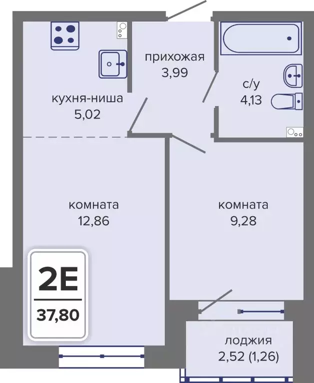 2-к кв. Пермский край, Пермь Гайва мкр,  (37.8 м) - Фото 1