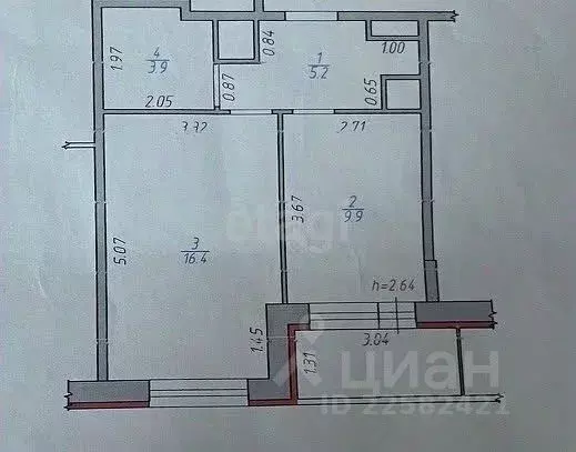 1-к кв. Удмуртия, Ижевск 7-я Подлесная ул., 71 (35.4 м) - Фото 1