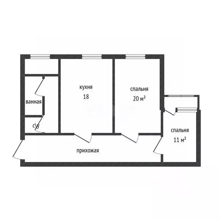 2-к кв. Брянская область, Брянск ул. Богдана Хмельницкого, 79 (63.4 м) - Фото 2