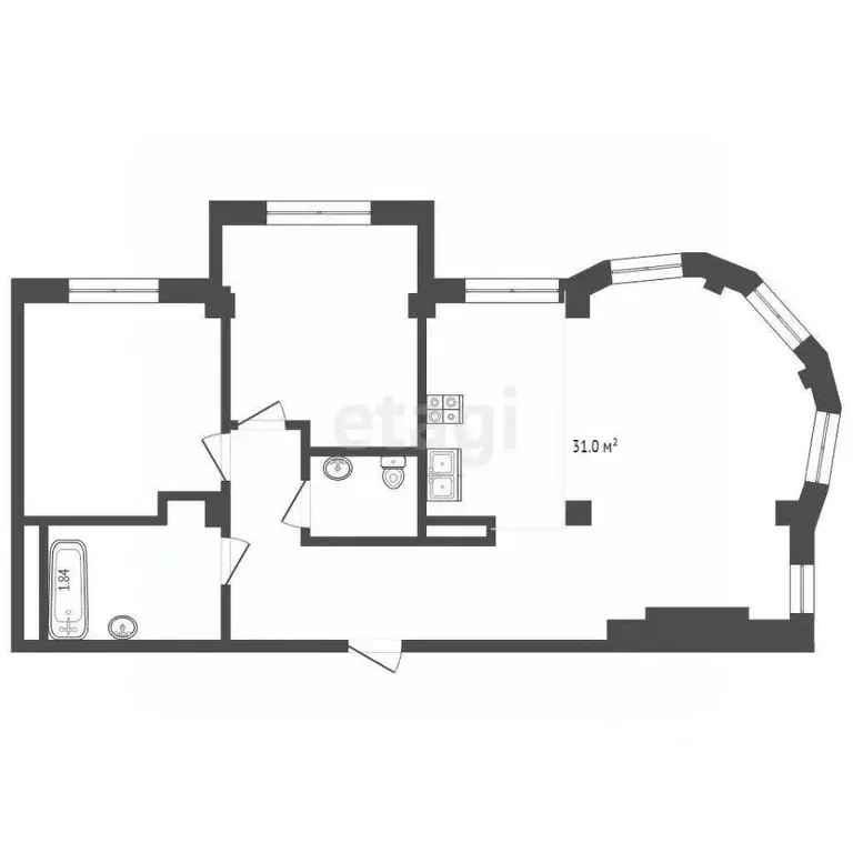 3-к кв. Крым, Ялта муниципальный округ, Ливадия пгт ул. Виноградная, ... - Фото 2