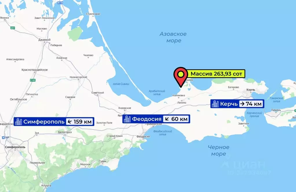 Участок в Крым, Ленинский район, Мысовское с/пос  (87.4 сот.) - Фото 2