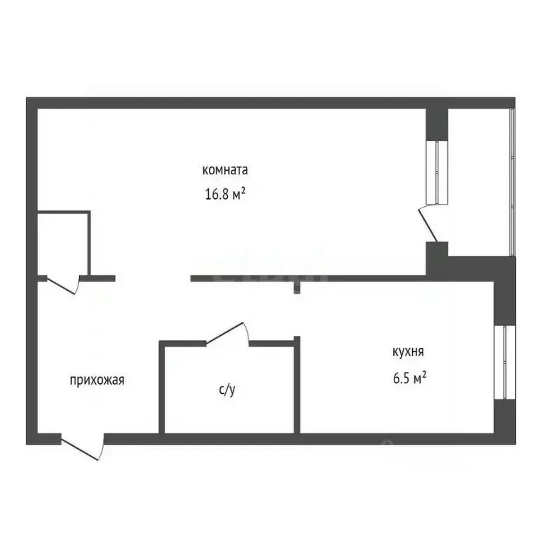 1-к кв. Красноярский край, Красноярск Свободный просп., 29а (31.4 м) - Фото 2