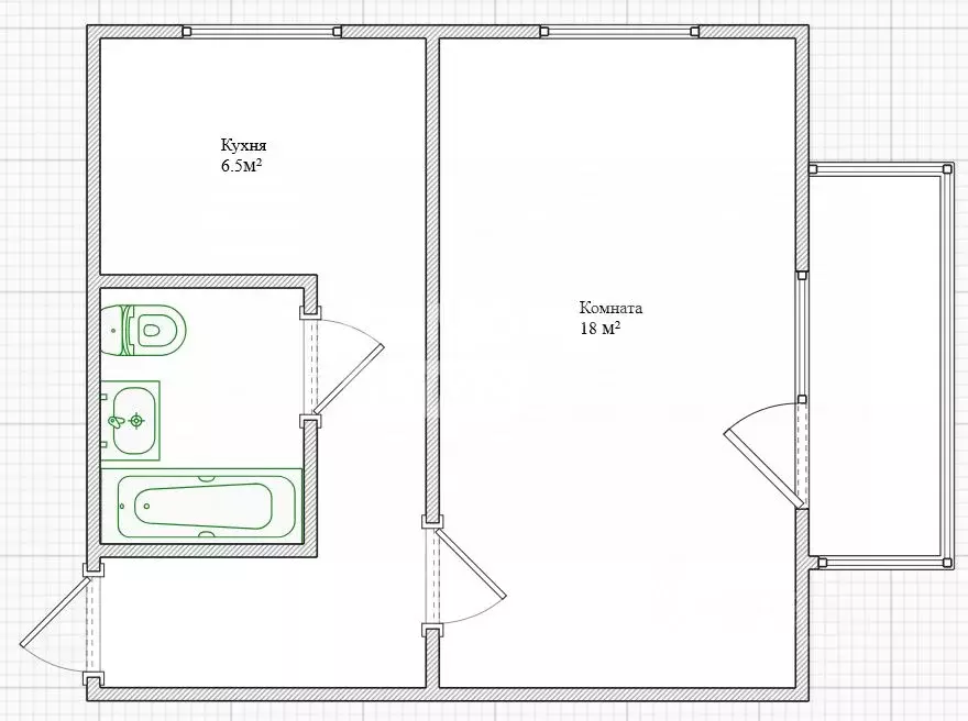 1-к кв. Пензенская область, Пенза просп. Строителей, 42 (32.7 м) - Фото 2
