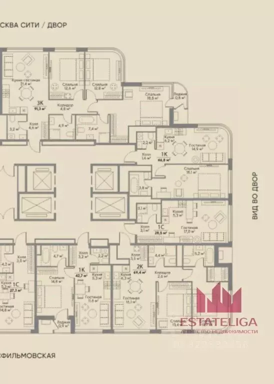 Студия Москва Мосфильмовская ул., 100 (28.5 м) - Фото 2