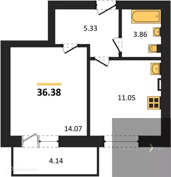 Продаётся 1-к квартира, 36.38 м - Фото 0