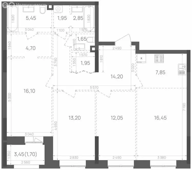 3-комнатная квартира: Казань, Краснококшайская улица, 58 (100.1 м) - Фото 0