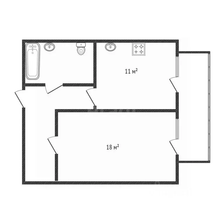 1-к кв. Белгородская область, Белгород ул. Шаландина, 5А (43.0 м) - Фото 2
