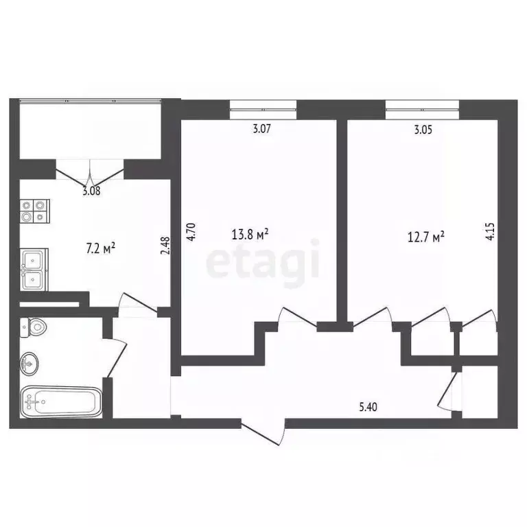 2-к кв. Вологодская область, Череповец Остинская ул., 3 (49.0 м) - Фото 0