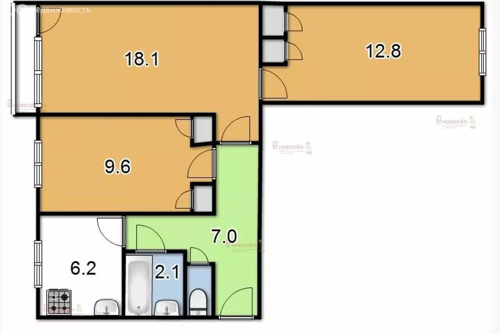 3-комнатная квартира: Екатеринбург, улица Академика Бардина, 23 (59 м) - Фото 0