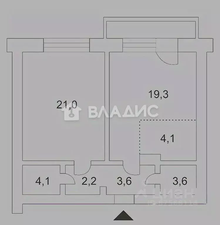 2-к кв. Новосибирская область, Новосибирск ул. Фадеева, 66/4 (59.0 м) - Фото 1