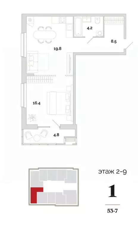 1-к кв. Пензенская область, Пенза проезд 2-й Свердлова, 4 (53.7 м) - Фото 0