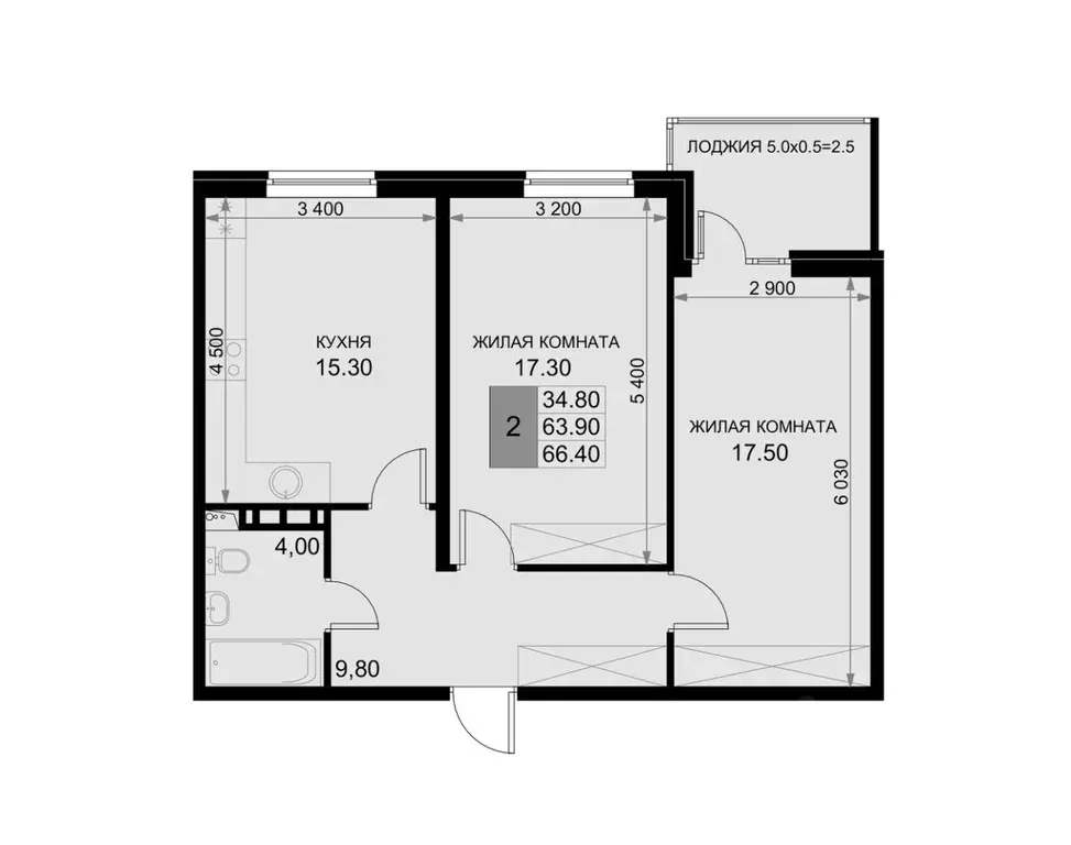 2-к кв. Краснодарский край, Динской район, Южно-Кубанское с/пос, пос. ... - Фото 1