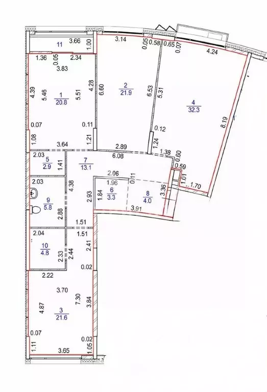 3-к кв. Свердловская область, Екатеринбург ул. Ткачей, 19 (130.5 м) - Фото 2