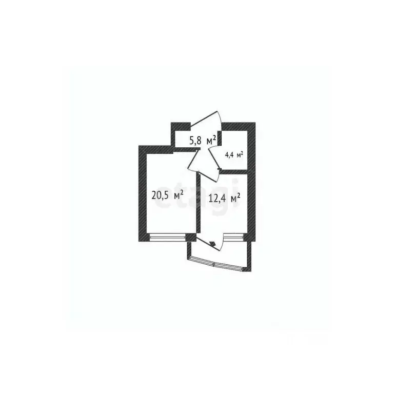 1-к кв. Краснодарский край, Краснодар ул. Имени Симиренко, 71к1 (43.9 ... - Фото 1