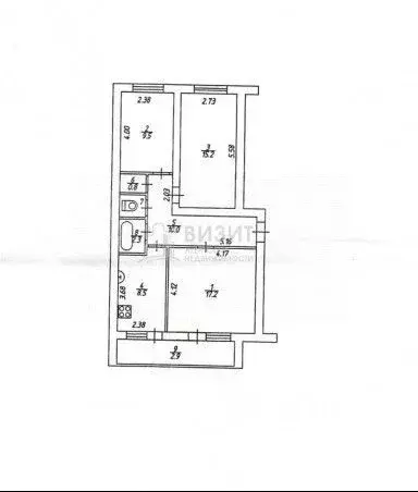 3-к кв. Татарстан, Нижнекамский район, Майскогорское с/пос, пос. ... - Фото 2