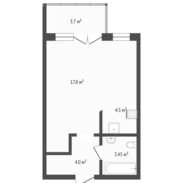 1-комнатная квартира: Севастополь, улица Вакуленчука, 53/5 (29.1 м) - Фото 1
