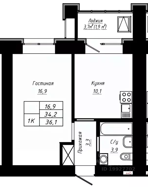1-к кв. Алтайский край, Барнаул ул. Сухэ-Батора, 39 (36.1 м) - Фото 0