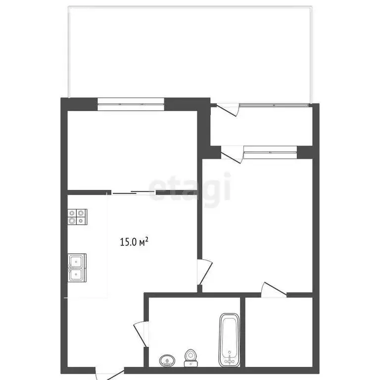 1-комнатная квартира: Тюмень, улица Игоря Комиссарова (51.99 м) - Фото 0