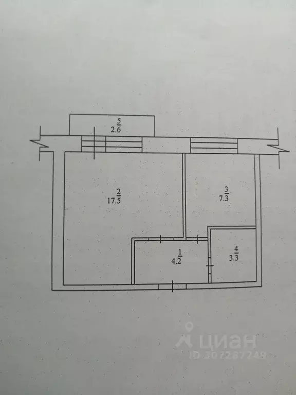 1-к кв. башкортостан, белорецк ул. м. гафури, 39 (33.0 м) - Фото 0