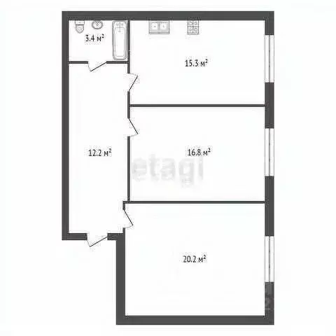 2-к кв. Дагестан, Махачкала туп. 1-й Заречный, 22 (68.0 м) - Фото 2