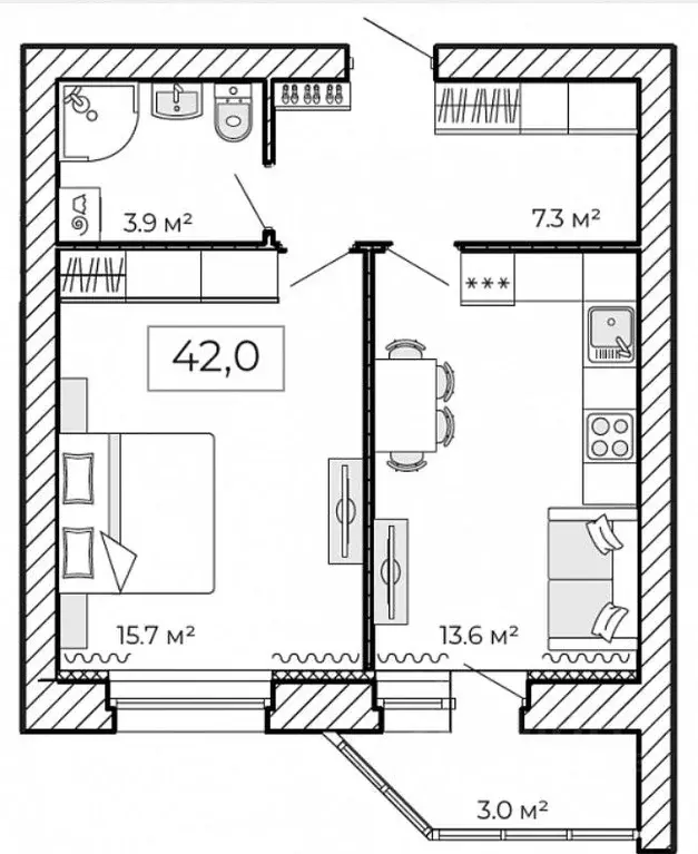1-к кв. Тамбовская область, Тамбов ул. Имени Павла Строганова, 9Е ... - Фото 1